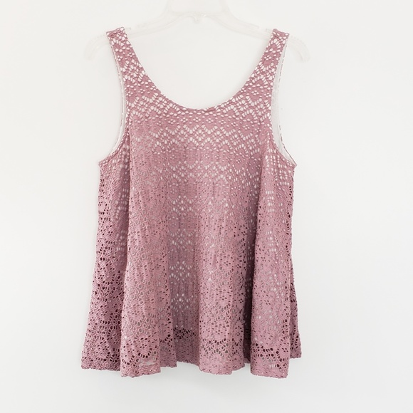 Anthropologie Deletta Tank Top Lilac Eyelet sz M - Picture 6 of 6